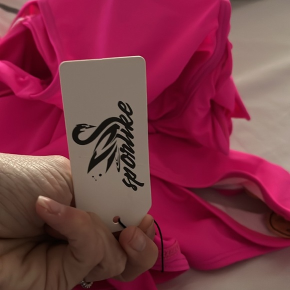 SPORLIKE Women One Piece Swimsuit Twist Front Flounce Bathing Suit Padded - Picture 4 of 4